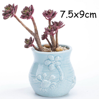 Ευρωπαϊκό στυλ Χαριτωμένη σαρκώδη γλάστρα Pocelain Blue Fish Flower Vase Home Garden Μίνι μπονσάι κάκτου γλάστρα για διακόσμηση σπιτιού