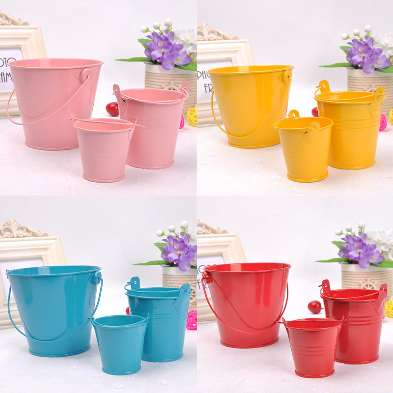 Spalvingas metalinis vazonas Geležinis sieninis kabantis krepšelis gėlių augalai vazonas kabliukas kibiras skarda Sodo vazonai vazonai balkonas namų dekoravimas