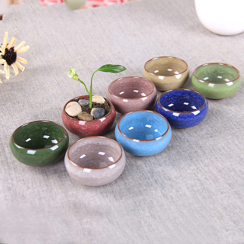 2 bucăți ghivece din ceramică cu fisuri de gheață pentru plante suculente, bonsai mici, decor pentru casă și grădină, ghivece pentru plante suculente, pentru decorarea casei