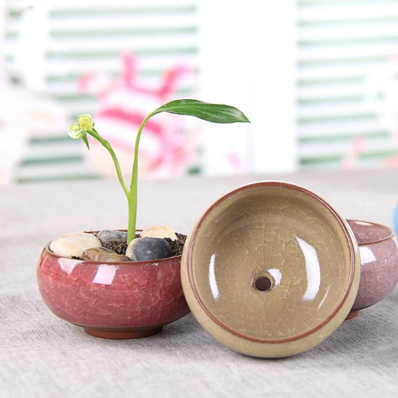 2 bucăți ghivece din ceramică cu fisuri de gheață pentru plante suculente, bonsai mici, decor pentru casă și grădină, ghivece pentru plante suculente, pentru decorarea casei