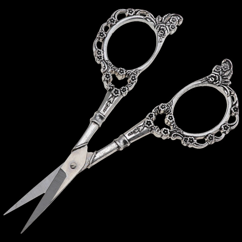 5 krāsu Eiropas vintage ziedu raksta šķēres nagu mākslas folijas griezējs šuvēja zieds šķēres antīks šūšanas auduma rīks