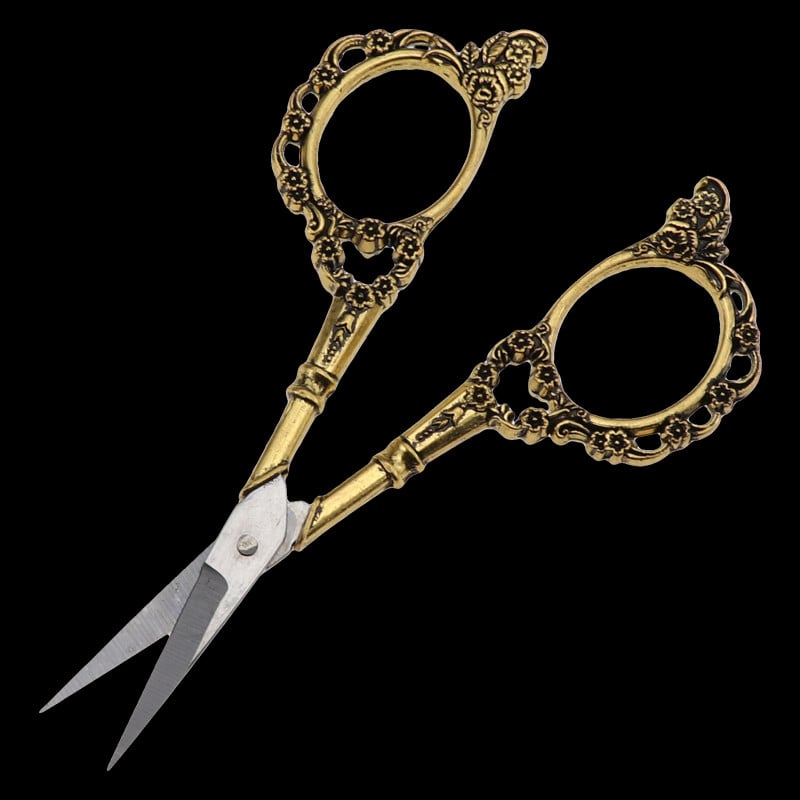 5 krāsu Eiropas vintage ziedu raksta šķēres nagu mākslas folijas griezējs šuvēja zieds šķēres antīks šūšanas auduma rīks