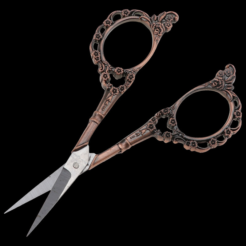 5 krāsu Eiropas vintage ziedu raksta šķēres nagu mākslas folijas griezējs šuvēja zieds šķēres antīks šūšanas auduma rīks