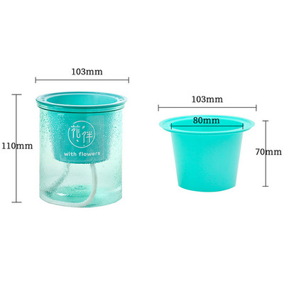 Lijena samonavodnjavajuća posuda za cvijeće s automatskim upijanjem vode, sukulentna akvakulturna prozirna okrugla plastična hidroponska posuda za cvijeće