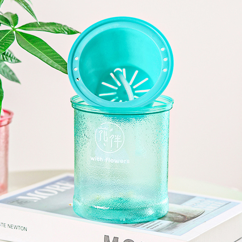 Lijena samonavodnjavajuća posuda za cvijeće s automatskim upijanjem vode, sukulentna akvakulturna prozirna okrugla plastična hidroponska posuda za cvijeće