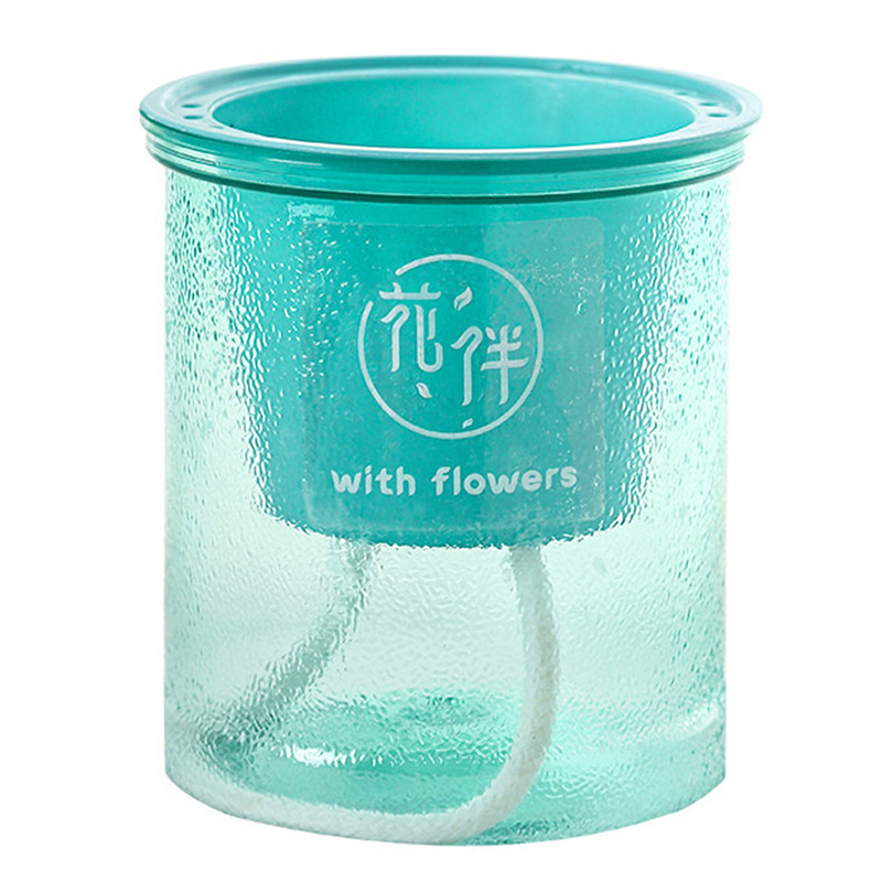 Lijena samonavodnjavajuća posuda za cvijeće s automatskim upijanjem vode, sukulentna akvakulturna prozirna okrugla plastična hidroponska posuda za cvijeće