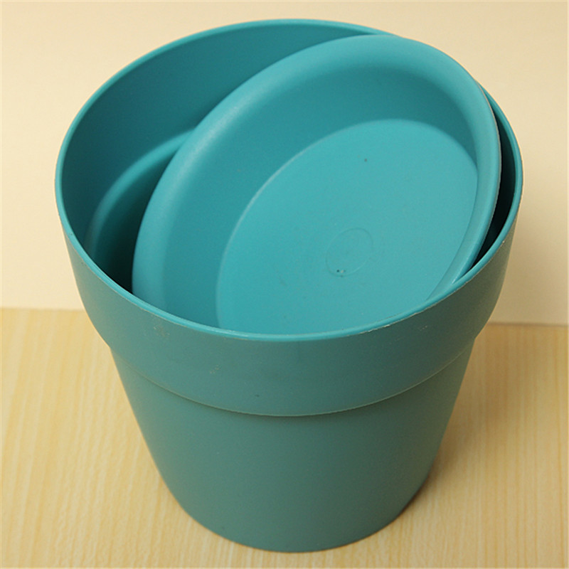 1gb sveķu plastmasas puķupods ar paplāti dārzam iekštelpu mājas dekorēšanai Dārzkopība Puķu podi Dārza augi Puķu pods