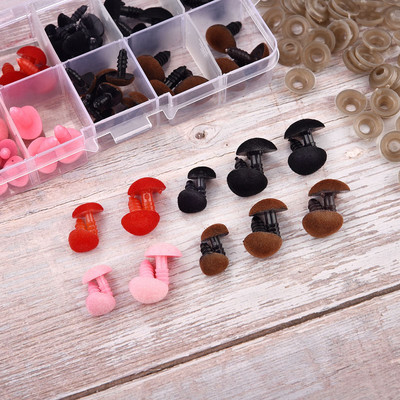 70pcs/Set Plastic Triangle Noses Velvet Doll Nose Craft Button Plush Toys Funny Animal DIY Dolls Safety Nose Kit Accessories
