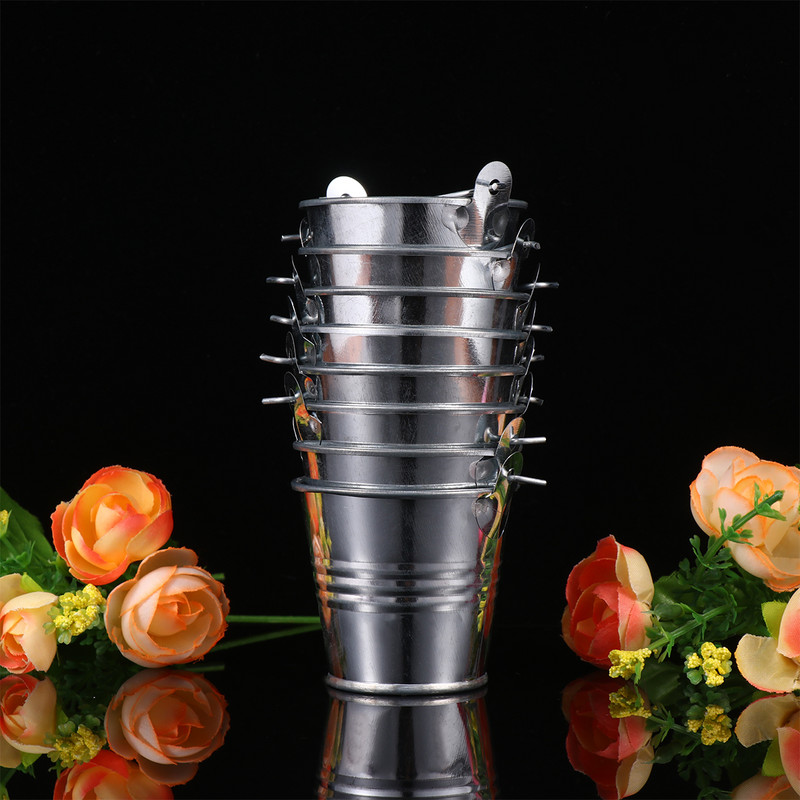 Kante Kanta Metalne limene kante Pomfrit Mali cvjetovi Vrt od bijelog lima Mini ukrasni cvjetni aranžman Posuda za kante