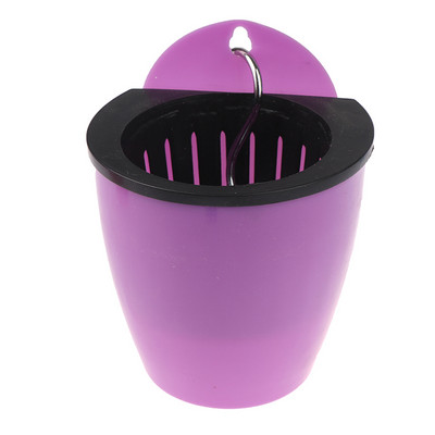 Ghiveci de flori de culoare solidă cu udare automată, agățat pe perete, din rășină, din plastic, durabil, pentru balcon cu cârlig
