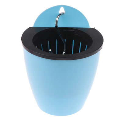 Ghiveci de flori de culoare solidă cu udare automată, agățat pe perete, din rășină, din plastic, durabil, pentru balcon cu cârlig
