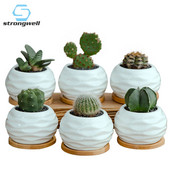 Strongwell Decoration Artware Kreativna nordijska mini teglica za cvijeće Moderni valoviti uzorak Bijele porculanske teglice za cvijeće Dekoracija Bonsai