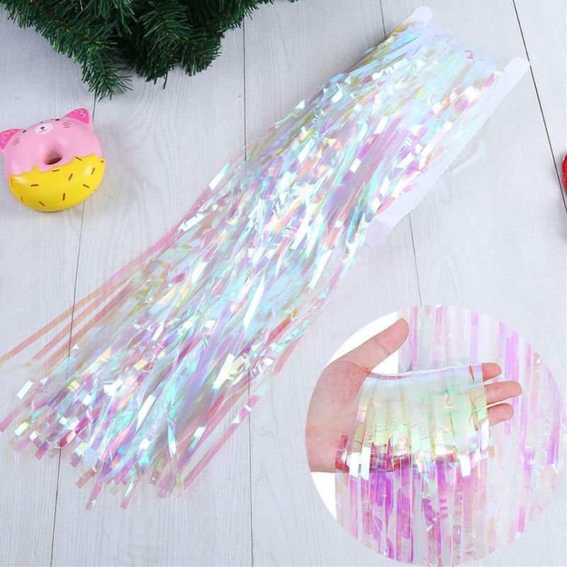 Populiariausias matinis gimtadienio vakarėlio dekoravimas Fono folija Kutas Fringe Užuolaida Vaikams Suaugusiųjų nuotraukų kabina Kūdikių dušas Vestuvių blizgučiai