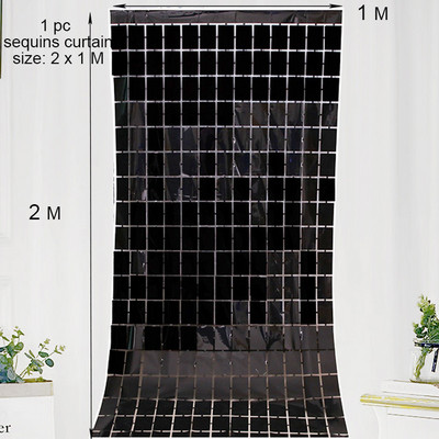 Vakarėlio fonas Kvadratinė Užuolaida Folija Fringe Užuolaida Sienų Dekoras Kūdikių Dušas Blizgučiai Fono Užuolaidos Gimtadienio folija blizgučiai