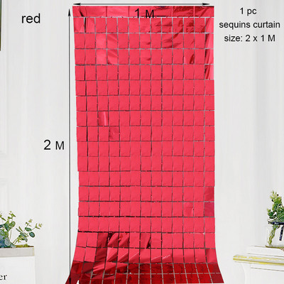 Vakarėlio fonas Kvadratinė Užuolaida Folija Fringe Užuolaida Sienų Dekoras Kūdikių Dušas Blizgučiai Fono Užuolaidos Gimtadienio folija blizgučiai