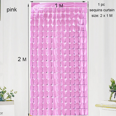 Vakarėlio fonas Kvadratinė Užuolaida Folija Fringe Užuolaida Sienų Dekoras Kūdikių Dušas Blizgučiai Fono Užuolaidos Gimtadienio folija blizgučiai