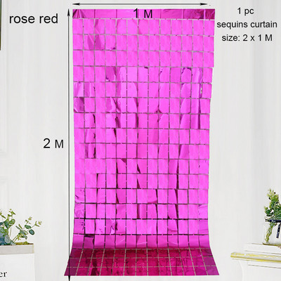 Vakarėlio fonas Kvadratinė Užuolaida Folija Fringe Užuolaida Sienų Dekoras Kūdikių Dušas Blizgučiai Fono Užuolaidos Gimtadienio folija blizgučiai