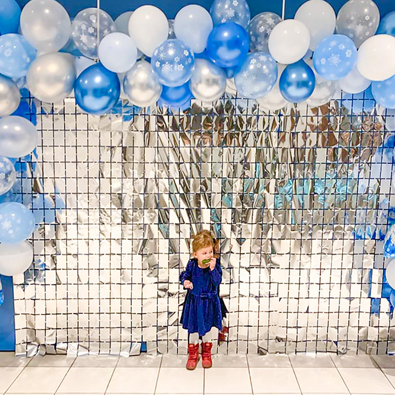 Vakarėlio fonas Kvadratinė Užuolaida Folija Fringe Užuolaida Sienų Dekoras Kūdikių Dušas Blizgučiai Fono Užuolaidos Gimtadienio folija blizgučiai