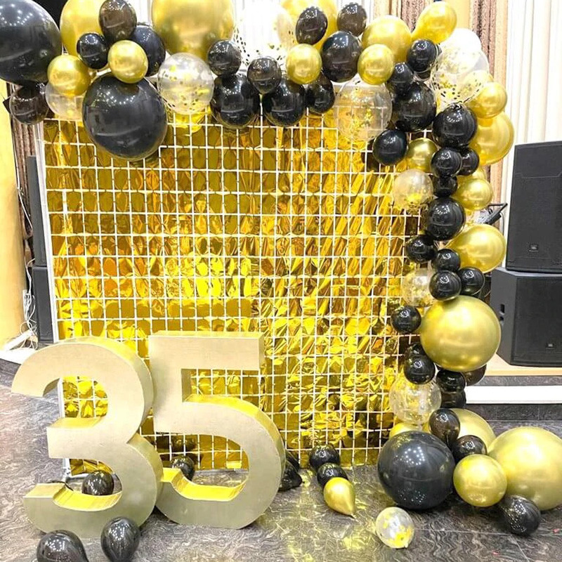 Vakarėlio fonas Kvadratinė Užuolaida Folija Fringe Užuolaida Sienų Dekoras Kūdikių Dušas Blizgučiai Fono Užuolaidos Gimtadienio folija blizgučiai