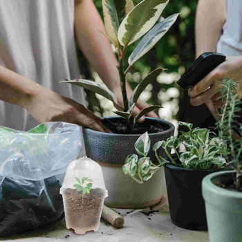 Саксии Саксия Прозрачен капак за детска градина Плантер Стартер Купол за влажност Начална пластмасова тава за градинарство на растения Сукулентни тави