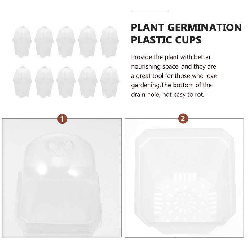 Potid Pott Läbipaistev lasteaed kaas Istutusmasin Käivitus Niiskus Kuppel Käivitamine Plastik Taim Aiandus Sukulendid kandikud Alused