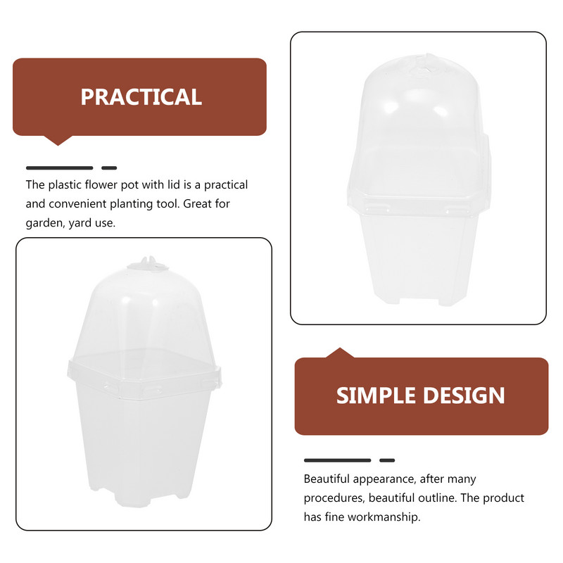 Potid Pott Läbipaistev lasteaed kaas Istutusmasin Käivitus Niiskus Kuppel Käivitamine Plastik Taim Aiandus Sukulendid kandikud Alused