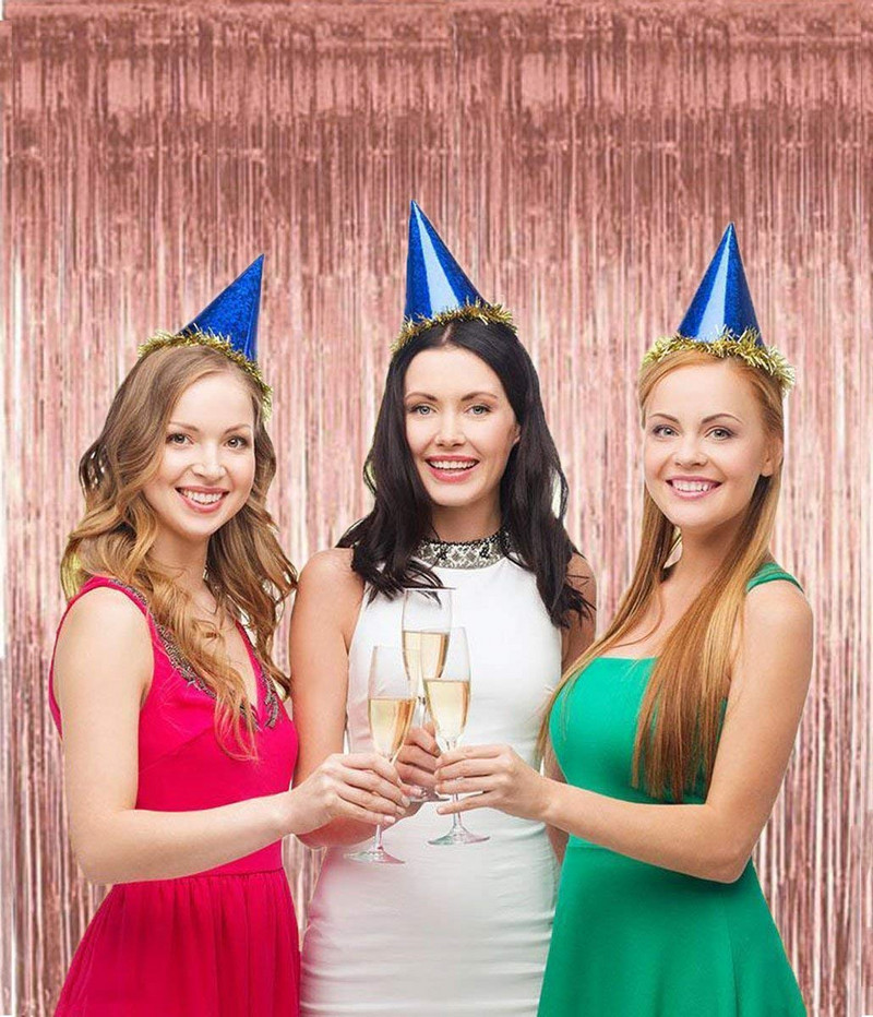 2Pack Metallic Foolium Tinsel Fringe kardin Sünnipäev Pulmad Poissmeestepeo teenetemärgi Aastapäeva Taustaks Ystävänpäivä