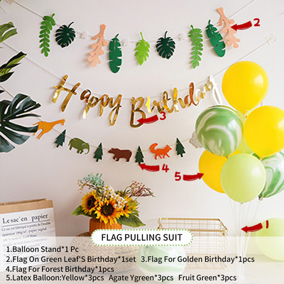 Gimtadienio dekoravimo rinkiniai Su gimtadieniu Popierinė reklamjuostė Ventiliatoriaus pakabukas Kūdikių dušas Vaikų gimtadienio vakarėlio fono dekoravimas