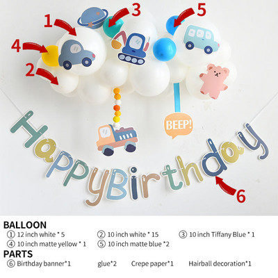 Gimtadienio dekoravimo rinkiniai Su gimtadieniu Popierinė reklamjuostė Ventiliatoriaus pakabukas Kūdikių dušas Vaikų gimtadienio vakarėlio fono dekoravimas