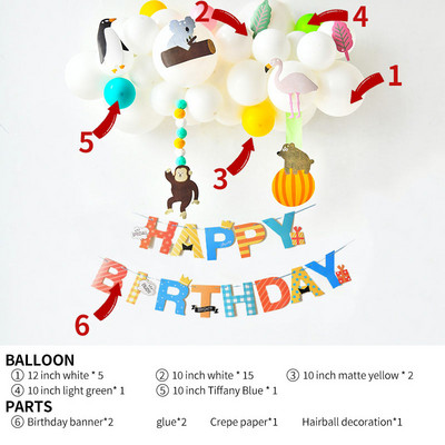 Gimtadienio dekoravimo rinkiniai Su gimtadieniu Popierinė reklamjuostė Ventiliatoriaus pakabukas Kūdikių dušas Vaikų gimtadienio vakarėlio fono dekoravimas