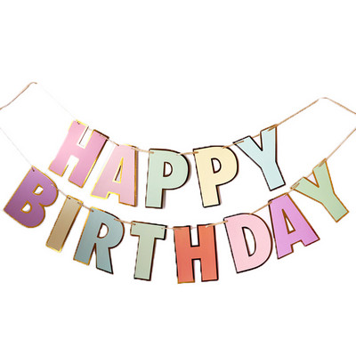 Gimtadienio dekoravimo rinkiniai Su gimtadieniu Popierinė reklamjuostė Ventiliatoriaus pakabukas Kūdikių dušas Vaikų gimtadienio vakarėlio fono dekoravimas