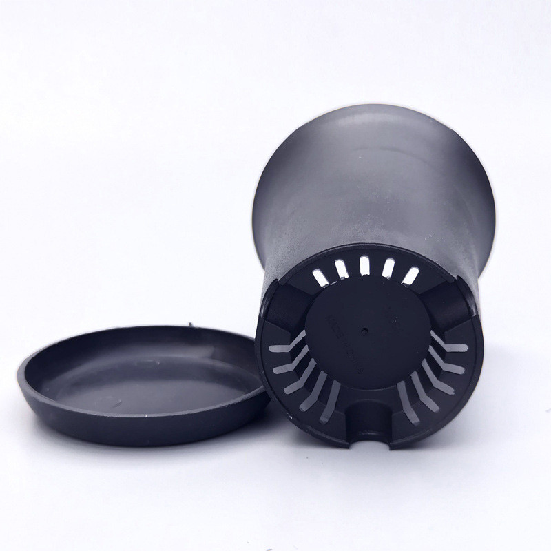 10 τμχ Μαύρες στρογγυλές γλάστρες Οι ψηλόμεσες γλάστρες είναι ιδανικές για φυτά εσωτερικού και εξωτερικού χώρου, σπόρους, λαχανικά