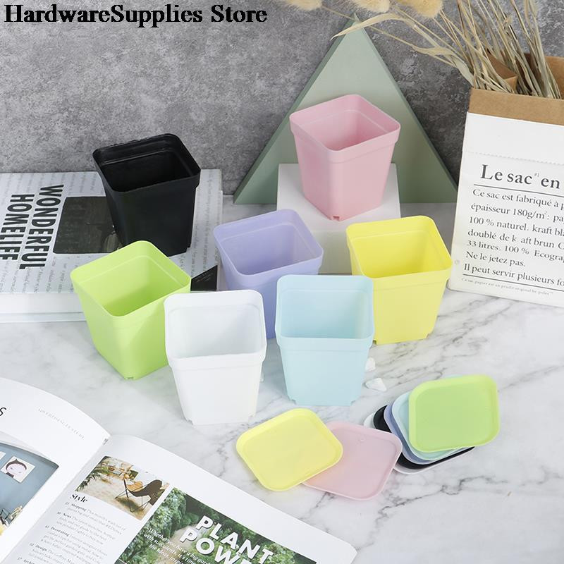 5 tk Mini taime lillepott Ruudu plastist istutusmasin Lasteaed Aialaud Kodukaunistus