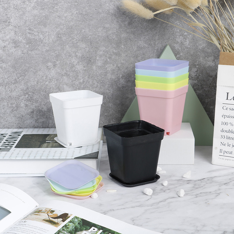 5 komada saksije za cvijeće četvrtaste plastične žardinjere Dječji vrtni stol Dekoracija doma Mini saksija za cvijeće u boji slatkiša Vrtni ukras