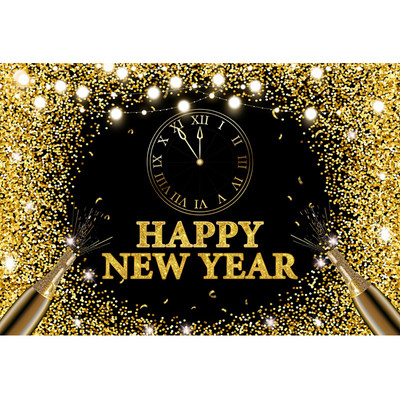 Happy New Year Backdrop for 2023 Glitter Fireworks Balloons Champagne Photocall Καλώς ορίσατε Διακοσμήσεις φόντου για πάρτι για το νέο έτος
