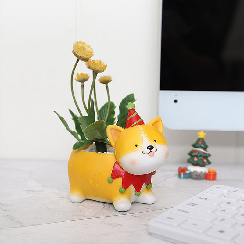 Animacinių filmų dervos gėlių vazonas Mielas briedžio triušio gyvūno formos sultingas gėlių vazonas Namų sodininkystė Sultingas sodintuvas vazoninis vazonas