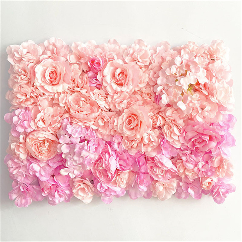 Decorare Perete de flori Backdoop Culoare Gradient Roz Violet Decor Perete de flori artificiale Petrecere de nunta Perete de flori Personalizat