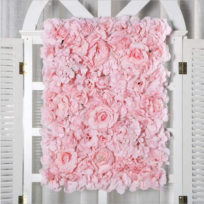 Dirbtinių gėlių sienų plokštės 16 x 24 colių gėlių sienų kilimėlis šilko rožių gėlių plokštės, skirtos vestuvių sienų namų dekoravimui