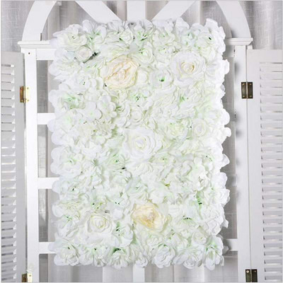 Dirbtinių gėlių sienų plokštės 16 x 24 colių gėlių sienų kilimėlis šilko rožių gėlių plokštės, skirtos vestuvių sienų namų dekoravimui