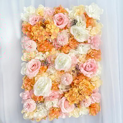 Dirbtinių gėlių sienų plokštės 16 x 24 colių gėlių sienų kilimėlis šilko rožių gėlių plokštės, skirtos vestuvių sienų namų dekoravimui