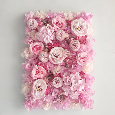 Dirbtinių gėlių sienų plokštės 16 x 24 colių gėlių sienų kilimėlis šilko rožių gėlių plokštės, skirtos vestuvių sienų namų dekoravimui