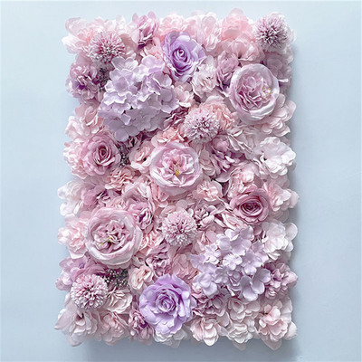 Dirbtinių gėlių sienų plokštės 16 x 24 colių gėlių sienų kilimėlis šilko rožių gėlių plokštės, skirtos vestuvių sienų namų dekoravimui