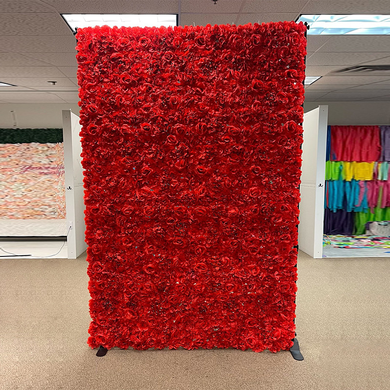 Dirbtinių gėlių sienų plokštės 16 x 24 colių gėlių sienų kilimėlis šilko rožių gėlių plokštės, skirtos vestuvių sienų namų dekoravimui