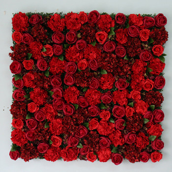 Κόκκινο τριαντάφυλλο διακοσμητικό πάνελ λουλουδιών για τοίχο λουλουδιών τεχνητά μεταξωτά λουλούδια Γενέθλια διακόσμηση τοίχου γάμου Baby shower PartyCustomized