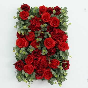 Κόκκινο τριαντάφυλλο διακοσμητικό πάνελ λουλουδιών για τοίχο λουλουδιών τεχνητά μεταξωτά λουλούδια Γενέθλια διακόσμηση τοίχου γάμου Baby shower PartyCustomized