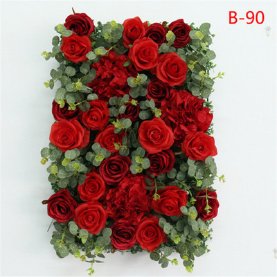 Punase roosi dekoratiivne lillepaneel lilleseina jaoks Kunstlik siidist lilled sünnipäevaks pulmade seinakaunistused Baby shower Party Kohandatud