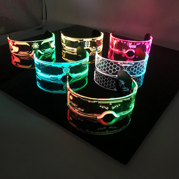 Cool Luminous Colorul LED Light Up γυαλιά Λαμπερό φως νέον που αναβοσβήνουν Γυαλιά πάρτι για νυχτερινό κέντρο DJ Dance Party Decor