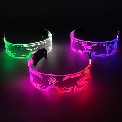 Cool Luminous Colorul LED Light Up Glasses Glowing Neon Light Flashing Party Glasses For Night Club DJ Dance Party Decor