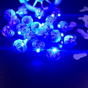50 бр./лот Кръгла топка Led балонна светлина Мини флаш лампи за фенери Коледна сватбена украса Бяло Жълто