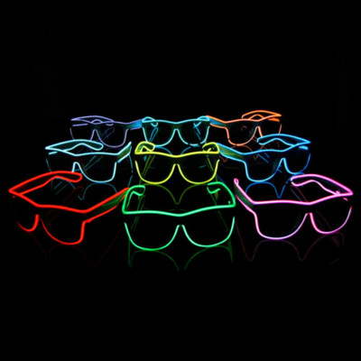 Ochelari neon Ochelari luminoși LED Cadouri de petrecere Muzică Noapte Atmosferă Iluminare Ochelari de soare strălucitori Decor de petrecere Ochelari cu LED